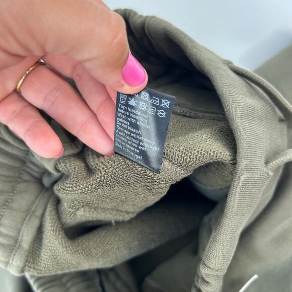 New ME+EM Sweatshirting Joggers Autumn Olive Green Size 2 Extreme Tapered Pants - Picture 16 of 16